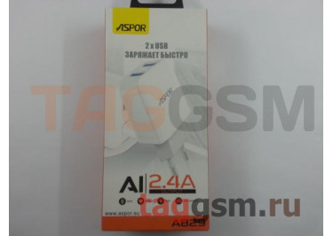 Сетевое зарядное устройство USB 2400mA 2 выхода USB (A829) ASPOR