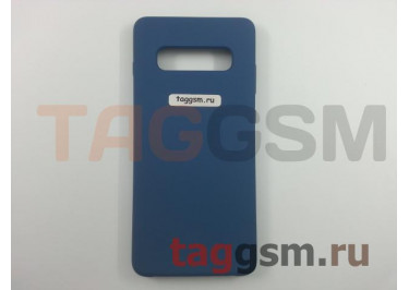 Задняя накладка для Samsung G975FD Galaxy S10 Plus (силикон, синяя), ориг