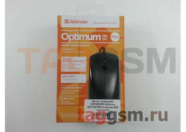 Мышь проводная DEFENDER Optimum MS-150 PS / 2 3 кнопки, 800 dpi (серая)