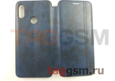 Сумка футляр-книга для XIAOMI Redmi Note 7 (экокожа, с силиконовым креплением, на магните, синяя (PREMIUM Line)) Faison