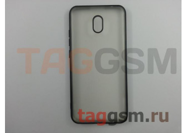 Задняя накладка для Xiaomi Redmi 8A (силикон, прозрачная, с черной окантовкой (Stylish)) Faison
