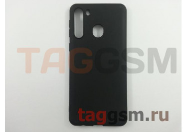 Задняя накладка для Samsung A21 / A215 Galaxy A21 (2020) (силикон, матовая, черная) Faison