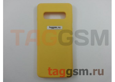 Задняя накладка для Samsung G973FD Galaxy S10 (силикон, желтая), ориг