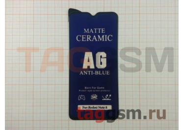 Пленка / стекло на дисплей для XIAOMI Redmi Note 8 (Gorilla Glass) 100D (матовое) (черный) AG-Ceramics Anti-Blue, техпак