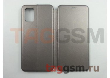 Сумка футляр-книга для Samsung A71 / A715 Galaxy A71 (2019) (экокожа, с силиконовым креплением, на магните, серебро (PREMIUM)) Faison