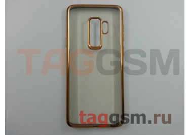 Задняя накладка для Samsung G965FD Galaxy S9 Plus (силикон, с золотой окантовкой) NEYPO