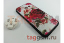 Задняя накладка для Samsung A3 / A320 Galaxy A3 (2017) (пластик с силиконовой окантовкой, попсокет, красная роза) техпак