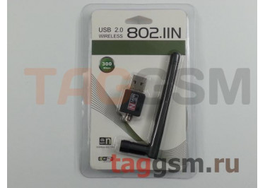 USB WiFi-адаптер с антенной (300Mbps) (черный)