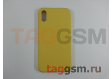 Задняя накладка для iPhone XR (силикон, желтый)