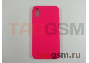 Задняя накладка для iPhone XR (силикон, ярко-розовая)