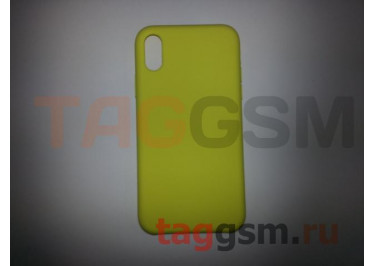 Задняя накладка для iPhone XR (силикон, лимонная)