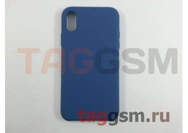 Задняя накладка для iPhone XR (силикон, синяя)