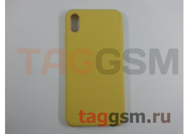 Задняя накладка для iPhone XS Max (силикон, желтая)