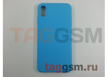 Задняя накладка для iPhone XS Max (силикон, голубая)