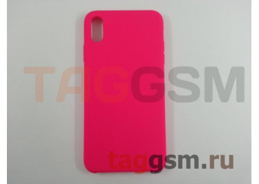 Задняя накладка для iPhone XS Max (силикон, ярко-розовая)
