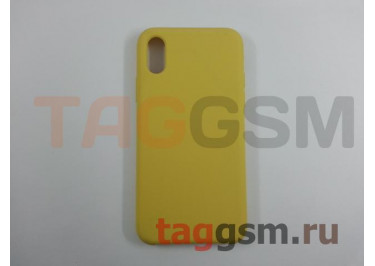 Задняя накладка для iPhone X / XS (силикон, желтая)