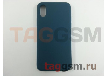Задняя накладка для iPhone X / XS (силикон, синий космос)