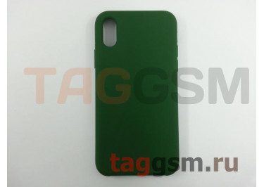 Задняя накладка для iPhone X / XS (силикон, темно-зеленая)