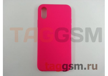Задняя накладка для iPhone X / XS (силикон, ярко-розовая)