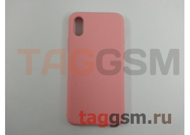 Задняя накладка для iPhone X / XS (силикон, розовая)