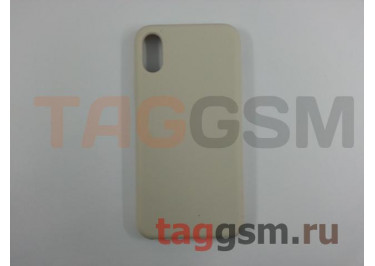 Задняя накладка для iPhone X / XS (силикон, молочная)