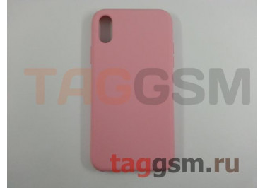 Задняя накладка для iPhone XR (силикон, светло-розовая)