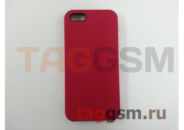 Задняя накладка для iPhone 5 / 5S / SE (силикон, красная роза)