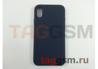 Задняя накладка для iPhone XR (силикон, темно-синяя)