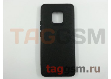 Задняя накладка для Huawei Mate 20 Pro (силикон, под кожу, черная (Vogue)) Faison