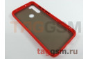 Задняя накладка для Xiaomi Redmi Note 8 (силикон, матовая, красная, черные кнопки)