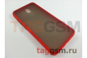 Задняя накладка для Xiaomi Redmi 8A (силикон, матовая, красная, черные кнопки)