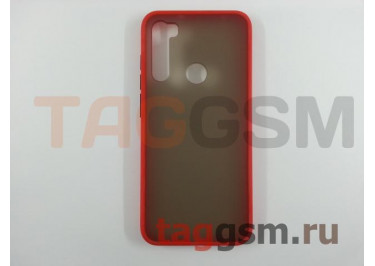 Задняя накладка для Xiaomi Redmi Note 8T (силикон, матовая, красная, черные кнопки)