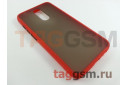 Задняя накладка для Xiaomi Redmi 8 (силикон, матовая, красная, черные кнопки)