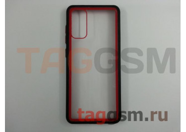Задняя накладка для Samsung G980 Galaxy S20 (2020) (пластик, с силиконовой окантовкой, черно-красная (Imagine)) Faison