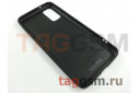 Задняя накладка для Samsung G980 Galaxy S20 (2020) (силикон, под кожу, черная (Voque)) Faison