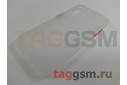 Задняя накладка для Samsung A01 / A015F Galaxy A01 (2019) (силикон, матовая, белая, красные кнопки)