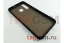 Задняя накладка для Samsung A20 / A205 Galaxy A20 (2019) (силикон, матовая, черная, красные кнопки)