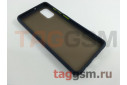 Задняя накладка для Samsung A41 / A415 Galaxy A41 (2020) (силикон, матовая, синяя, зеленые кнопки)