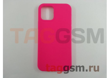 Задняя накладка для iPhone 12 / 12 Pro (силикон, ярко-розовая (Full TPU Case))