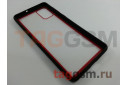 Задняя накладка для Samsung A71 / A715 Galaxy A71 (2019) (пластик, с силиконовой окантовкой, черно-красная (Imagine)) Faison