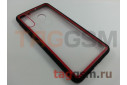 Задняя накладка для Samsung A21 / A215 Galaxy A21 (2020) (пластик, с силиконовой окантовкой, черно-красная (Imagine)) Faison