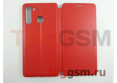Сумка футляр-книга для Samsung A21 / A215 Galaxy A21 (2020) (с силиконовым креплением, на магните, красная) техпак