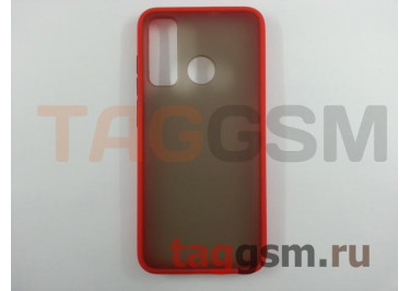 Задняя накладка для Huawei Honor 9X Lite (силикон, матовая, красная, черные кнопки) техпак