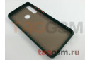 Задняя накладка для Huawei Honor Y6p (2020) (силикон, матовая, зеленый, оранжевые кнопки) техпак
