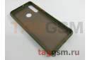 Задняя накладка для Huawei Honor Y6p (2020) (силикон, матовая, хаки, оранжевые кнопки) техпак