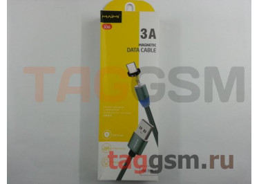 Кабель USB - Type-C (ткань, магнитный, 360 градусов) (1м) серый, Maimi X30