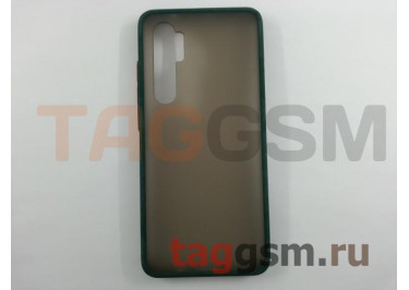 Задняя накладка для Xiaomi Mi Note 10 Lite (силикон, матовая, зеленая, оранжевые кнопки) техпак