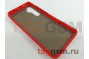 Задняя накладка для Xiaomi Mi Note 10 Lite (силикон, матовая, красная, черные кнопки) техпак