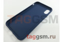 Задняя накладка для iPhone X / XS (силикон, матовая, темно-синяя (Full Case))