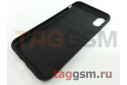 Задняя накладка для iPhone X / XS (силикон, матовая, черная (Full Case))